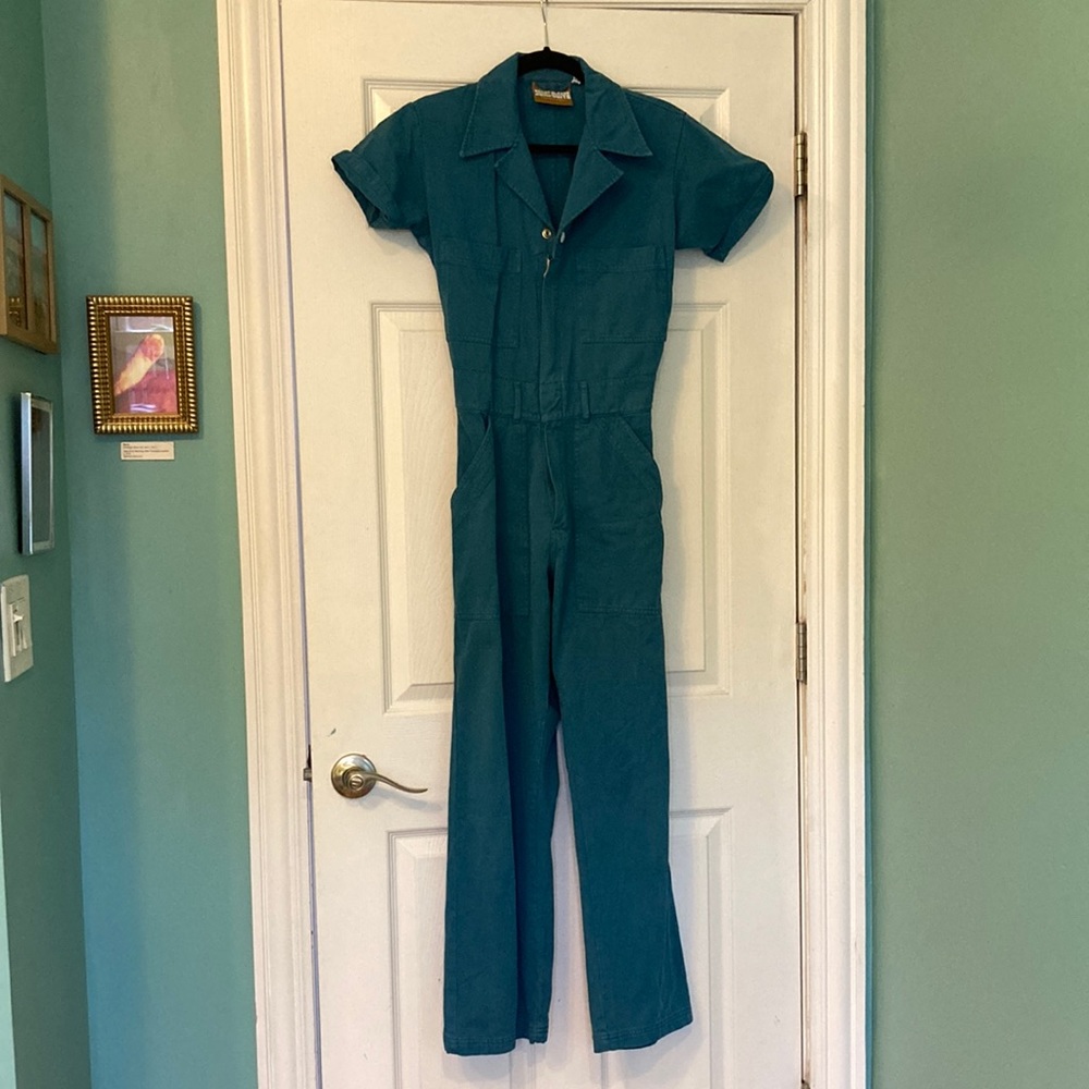 Big Bud Press short sleeve jumpsuit in Marine Blue